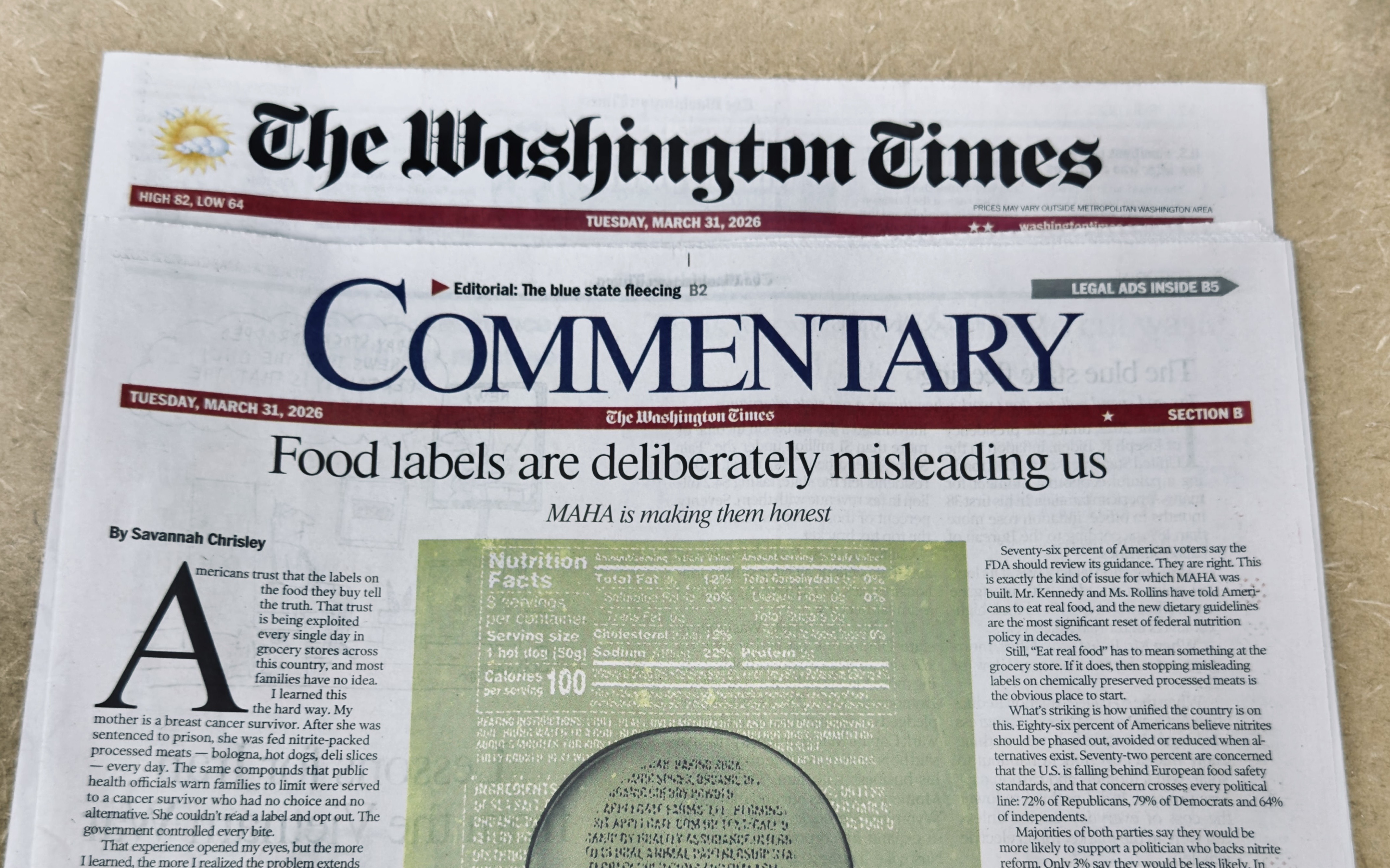 Three-quarters of Americans support ban on misleading 'no nitrite' claims